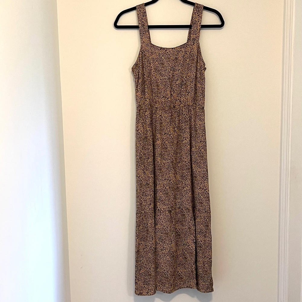 Animal Print Long Dress Casual Sundress Size Small